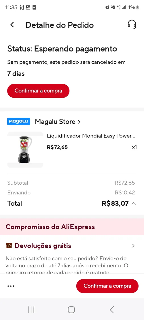 Imagem na descrição da promoção