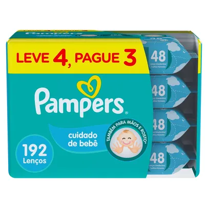 Lenços Umedecidos Pampers Cuidado de Bebê 192 Unidades