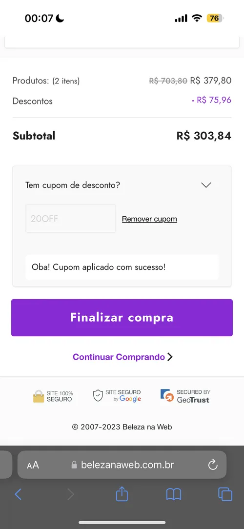 Imagem na descrição da promoção