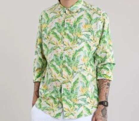 Camisa Estampada Floral Tropical R$36