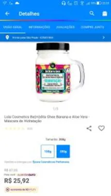 (Cliente Ouro) Lola Cosmetics Be(m)dita Ghee Banana e Aloe Vera - Máscara de Hidratação 350g | R$26