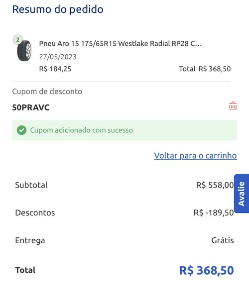 Imagem na descrição da promoção