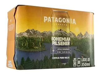 [Rec] Pack de Cerveja Patagonia BOH Pilsen Nacional Lata Sleek 350ML, 8 Unidades