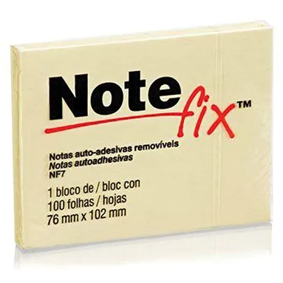 [min 2] Bloco De Recado Notefix, 76x102mm, Amarelo, 100 Folhas, 3M