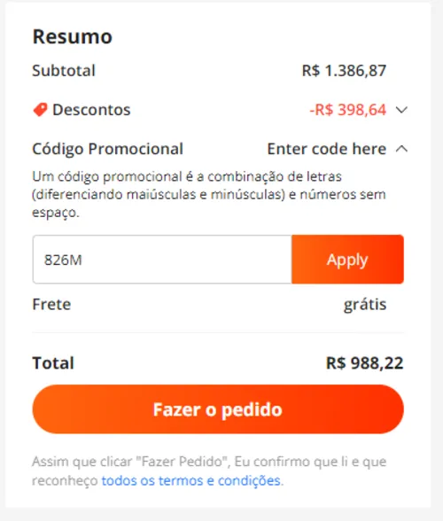 Imagem na descrição da promoção