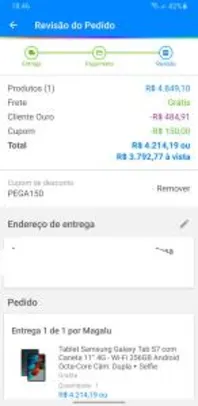 [Cliente Ouro] Tablet Samsung Galaxy Tab S7 com Caneta 11” 4G | R$3793