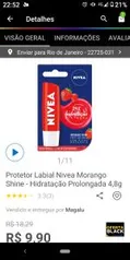 Protetor Labial Nivea Morango Shine 4,8g | R$10