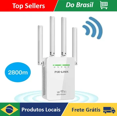 (doBrasil) Repetidor Wifi 4 Antenas Amplificador De Sinal 