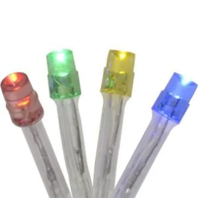 Pisca 200 lampadas LED Colorido fio transparente 110V - Orb Christmas | R$8,49
