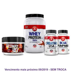 Kit Auxílio Ganho de Massa Whey Protein + Bcaa Pumpmax + Creatina e Pré-Treino | R$70