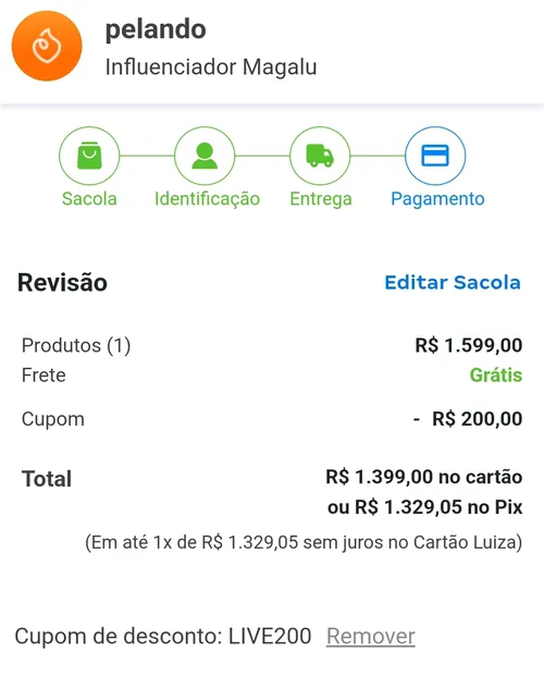 Imagem na descrição da promoção