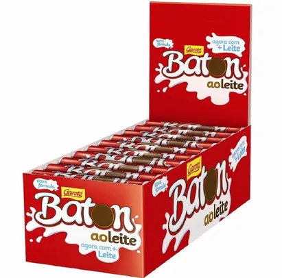 [APP] Caixa Chocolate Garoto Baton ao Leite | Display 30 Unidades | R$20