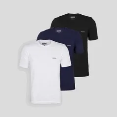 Kit 3 Camisetas Básicas Masculina M. Officer Malha Conforto