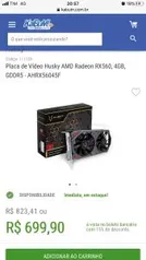 Placa de Vídeo Husky AMD Radeon RX560, 4GB, GDDR5 - R$699