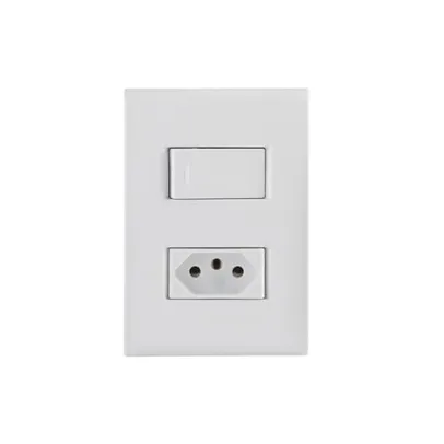 INTERRUPTOR SIMPLES C/TOMADA 2P+T 20A-250-LINHA LIZ TRAMONTINA - BRANCO