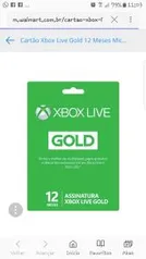 Cartão Xbox Live Gold 12 Meses Microsoft - R$109