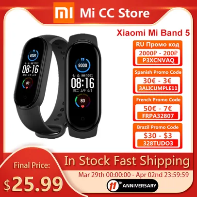 [Novos usuário] Smartband Xiaomi Mi Band 5 | R$110