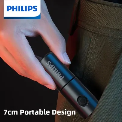 Lanterna Recarregável Philips - 7cm LED 7 modos de iluminação