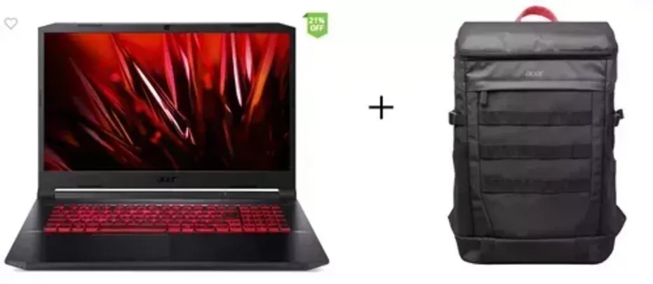 [AME R$ 3.155] Notebook Gamer Acer Nitro 5AN517-54-59KR IntelCore i5 Linux 8GB 512GB GTX 1650 17.3"