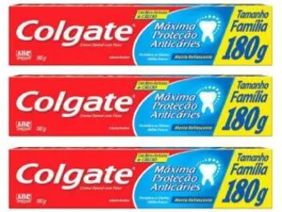 Kit - 3 Unidades de Creme Dental Colgate - Anticárie 180g | R$18