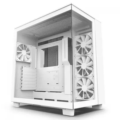 Gabinete Gamer NZXT H9 Flow, Mid Tower, Vidro Temperado, White, ATX, Sem Fonte, Com 4 Fans, CM-H91FW-01