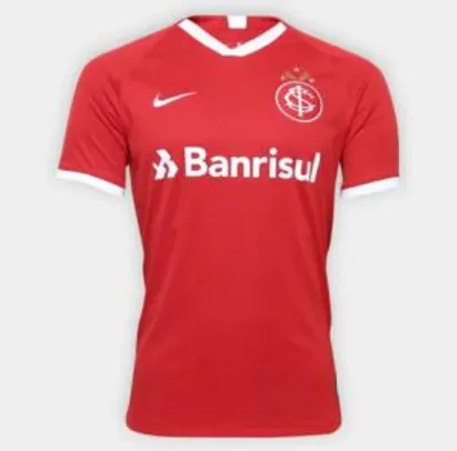 [TAM P] Camisa Internacional I 19/20 s/nº Torcedor Nike Masculina - Vermelho e Branco