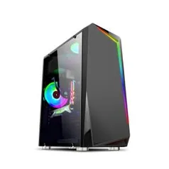 Gabinete Gamer Bpc-c8410 Black Sem Fonte Com Lateral Vidro E Frontal Com Rgb | R$175