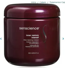 SENSCIENCE MASCARA INNER RESTORE INTENSIF MOISTURIZING 500ML NOVA EMBALAGEM