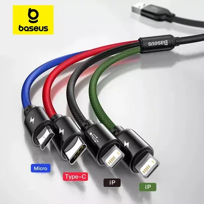 [Com Taxa] Cabo usb Baseus 3 em 1 30cm