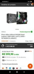 Placa-Mãe ASRock B450M Steel Legend, AMD AM4, mATX, DDR4 | R$600