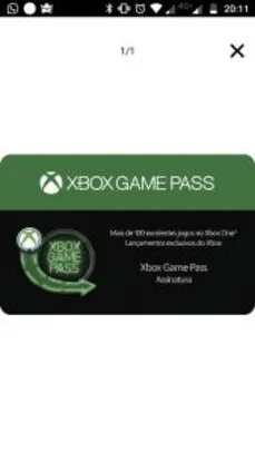 Gift Card Digital Xbox Game Pass 12 meses (10% desconto + 10% de cashback)