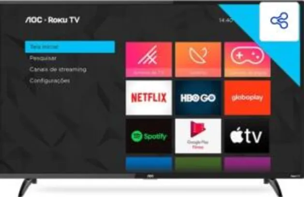 AOC Roku TV Smart TV LED 43” Full HD 43S5195/78 | R$1697