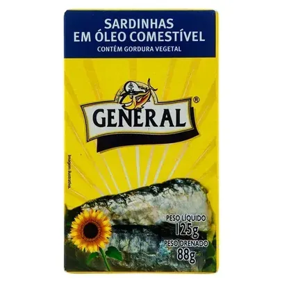 [LEVANDO 3 = R$ 3,99 cada] Sardinhas Em Óleo Comestível GENERAL 125g