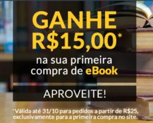 R$15 OFF no seu primeiro Ebook na Livraria Cultura