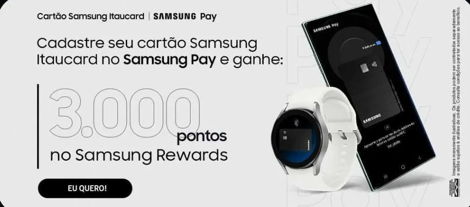 Ganhe 3000 pontos no Samsung Rewards cadastrando seu cartão Samsung Itaucard