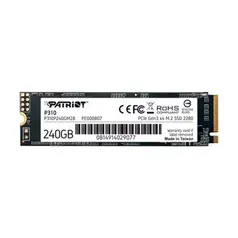 SSD Patriot P310, 240GB, M.2 2280 PCIe Gen3x4, NVMe 1.3, Leitura: 1700MB/s e Gravação: 1000MB/s - P310P240GM28