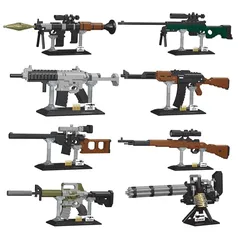 Técnica Kit Armas para Meninos, Conjuntos de Pistola Giratória, SWAT Armas Militares, Model Building