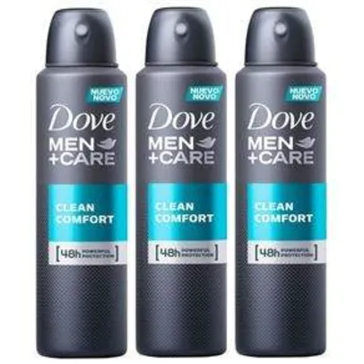 [Ponto Frio] Desodorante Antitranspirante Aerosol Dove Men+ Care Clean Comfort - 89g Compre 2 e Leve 3 - R$ 28,77