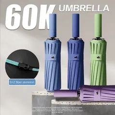 [CONTAS NOVAS R$35] Guarda-chuva Super Reforçado Automático, 60 reforços 