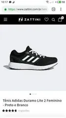 Tênis Adidas Duramo Lite 2 Feminino - Preto e Branco - R$100