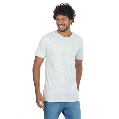Camiseta Masculina Mescla Claro Com Bordado Off White Polo Wear