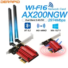 Placa de Rede Wifi 6 intel AX200 NGW Banda Dupla 2.4g/5ghz 3000mbps + Bluetooth 5.2 #Aliexpress🇨🇳