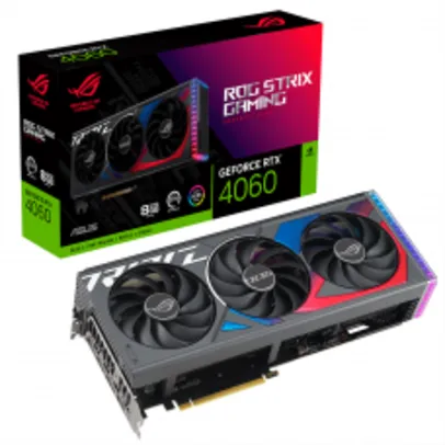 Placa de Vídeo Asus ROG Strix GeForce RTX 4060, 8GB, GDDR6, DLSS, Ray Tracing, 90YV0JB1-M0NA00