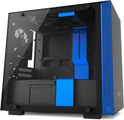 Gabinete H200, Nzxt CA-H200B-BL, Vidro Temperado, Mini-ITX, Preto/Azul