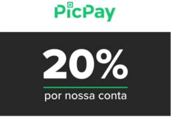 [Usuários Selecionados] Ganhe 20% de volta em qualquer pagamento até amanhã!