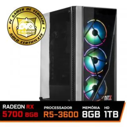 Pc Gamer Ideal 2019 Amd Ryzen 5 3600 / Radeon RX 5700 8GB / DDR4 8GB / HD 1TB / 600W