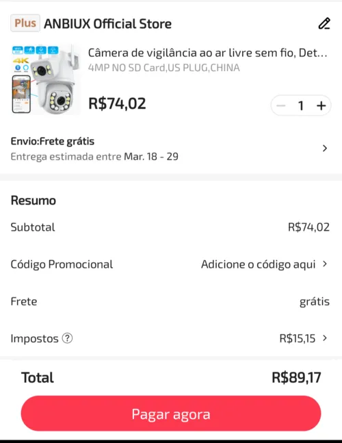 Imagem na descrição da promoção