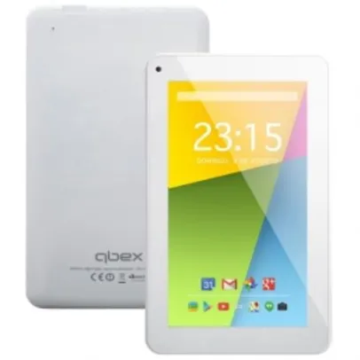 Tablet Qbex TX753 Branco - 7", Quad Core 1.2Ghz, 4GB, Android 4.4, Wi-fi, Câmera Frontal - R$175