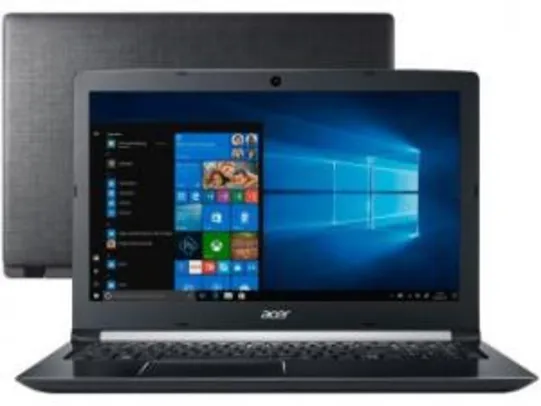 Notebook Acer A315-51-347W Intel Core i3 4GB - 500GB 15,6” Windows 10 por R$ 1755