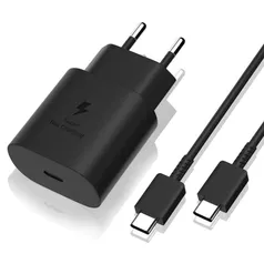 Carregador Samsung 25w Ultra Rapido Usb-c Para Usb-c Preto Ep-ta800xbpgbr Cor: Preto